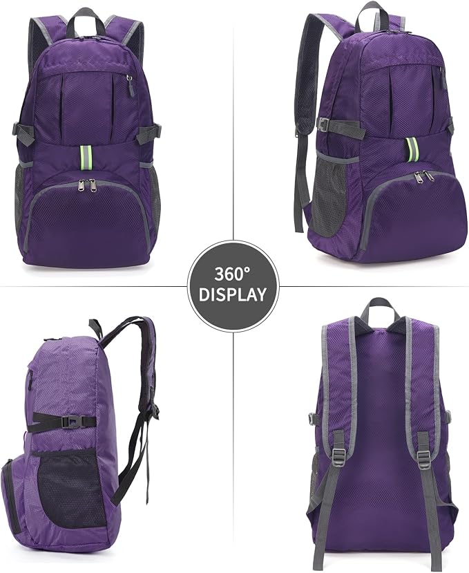 Yaopeing Lightweight Backpack, 25L Foldable Hiking Packable, Water Resistant - Image 4