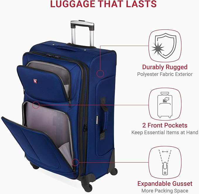 SwissGear Sion Softside Expandable Luggage, Checked-Large 29-Inch - Image 4