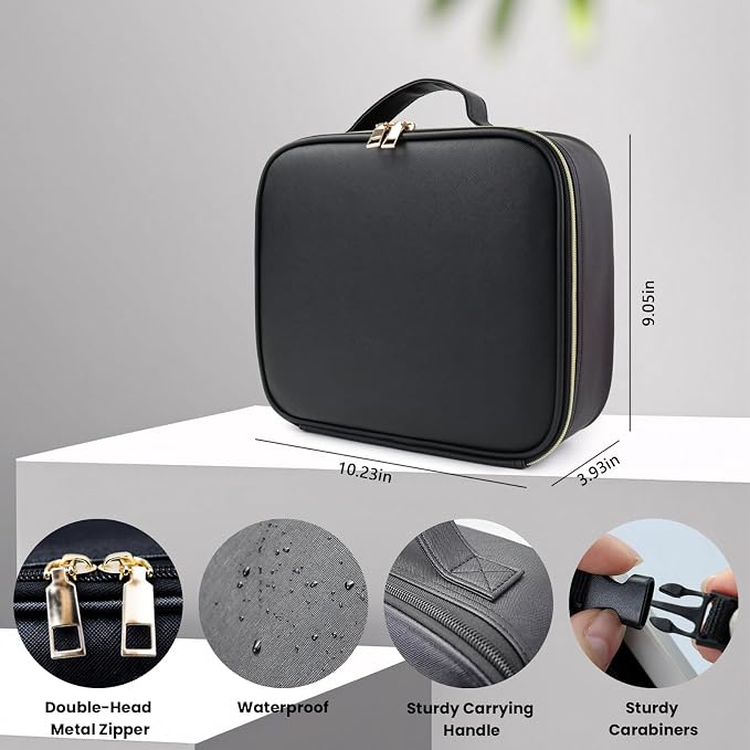 Travel Makeup Bag with LED Mirror and Light Travel Makeup Case Cosmetic - Image 5