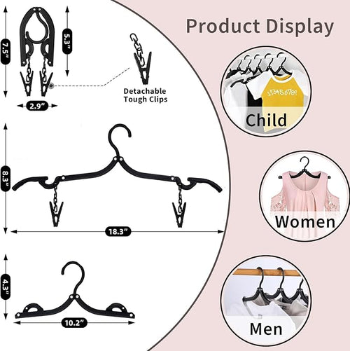 12pcs Black Travel Hangers - Image 2