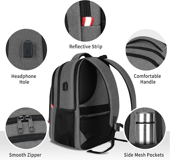 Backpack for Men Women, Travel School Backpacks for Teen Boys, Bookbag - Image 6