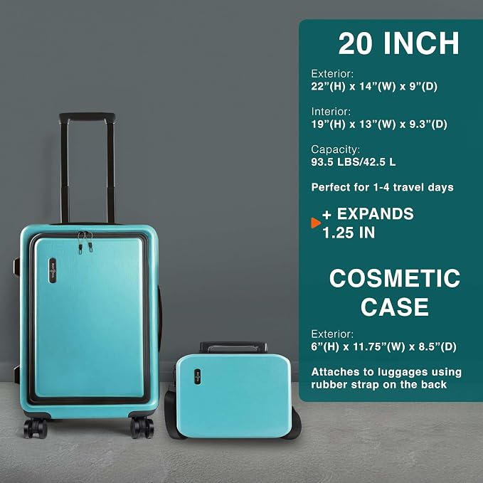 Luggage Sets 3 Piece, 22 Inch Carry on Luggage and 24 Inch Suitcases - Image 2