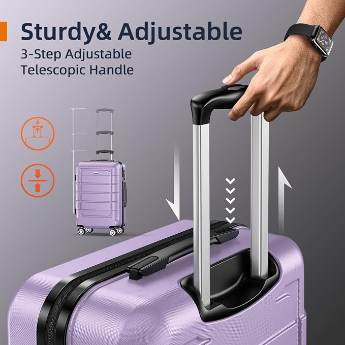 SHOWKOO Luggage Sets Expandable PC+ABS Durable Suitcase Double Wheels TSA Lock - Image 6
