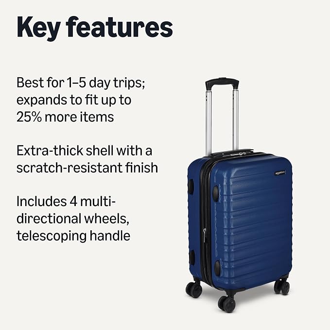 Amazon Basics 21" Hardside Carry-On Luggage, Hardshell Suitcase - Image 2