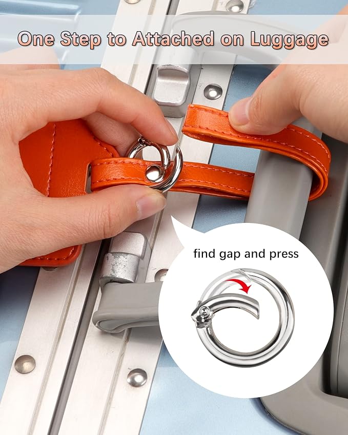 Teskyer Luggage Tags, 3 Pack Premium PU Leather Luggage Tags - Image 2