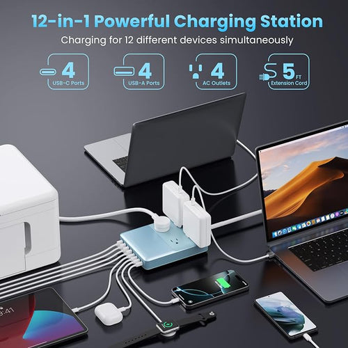 12-in-1 Charging Station USB C Power Strip - Image 2