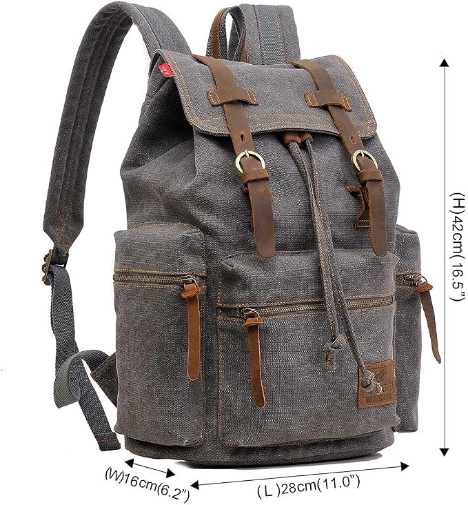 AUGUR High Capacity Canvas Vintage Backpack - Image 2