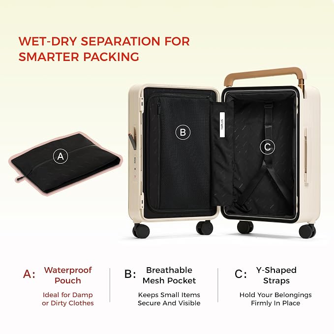 TUPLUS 20” Carry-On Hardside Luggage Lightweight ABS Travel Suitcase - Image 5