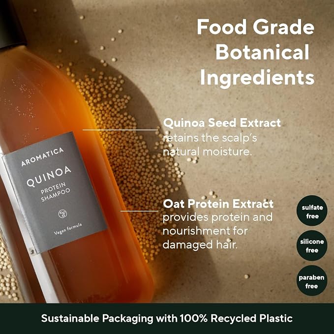 AROMATICA Quinoa Protein Shampoo 13.53 oz / 400ml – Provides Protein and - Image 3