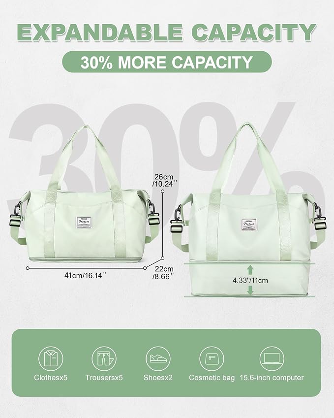 Travel Duffel Bag, Sports Tote Gym Bag, Shoulder Weekender Overnight Bag - Image 4