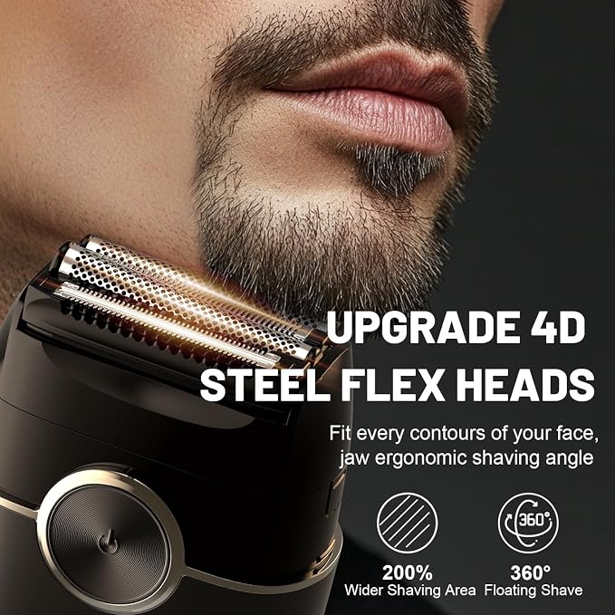 Electric Foil Shavers for Men: Upgraded Mini Electric Razor for Beard - Image 2