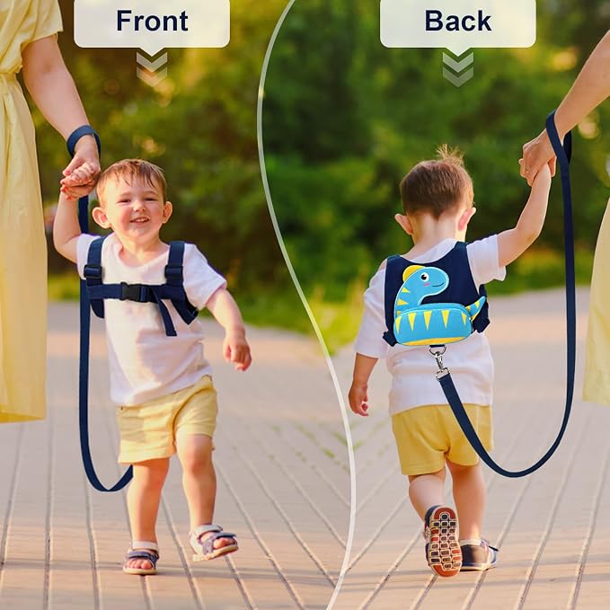 Accmor Toddler Harness with Leash, Cute Dinosaur Kids Leashes + Anti Lost Wrist - Image 8