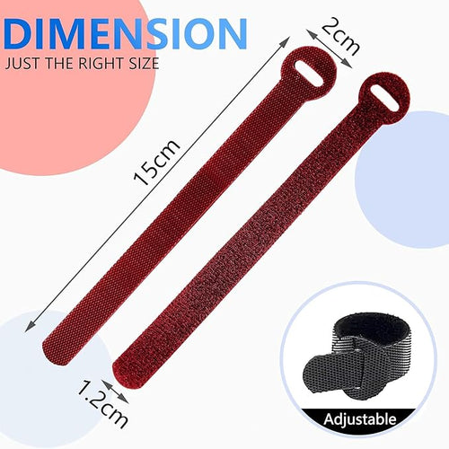 100 x Colourful Reusable Cable Ties, Cable Straps, Adjustable Cable Ties - Image 2