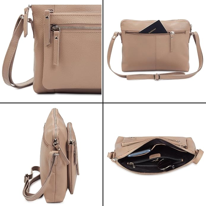 Wise Owl Accessories Small Soft Pebbled Real Leather Crossbody Handbags Purses - Image 5