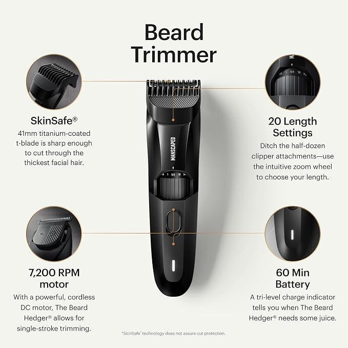 MANSCAPED® The Beard Hedger® Premium Men's Beard Trimmer, 20 Length Adjustable - Image 2
