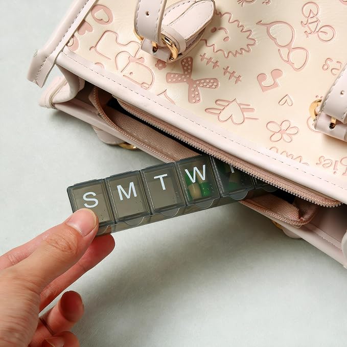 4 Pack Weekly Pill Organizer, 7 Days Pill Case Travel Daily Pill Box Portable - Image 3