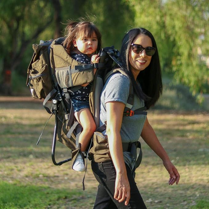 ClevrPlus Urban Explorer Child Carrier Hiking Baby Backpack, Olive Green - Image 3