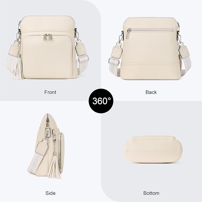 Crossbody Purse for Women, Lightweight Medium Crossbody Bag Soft Leather - Image 7