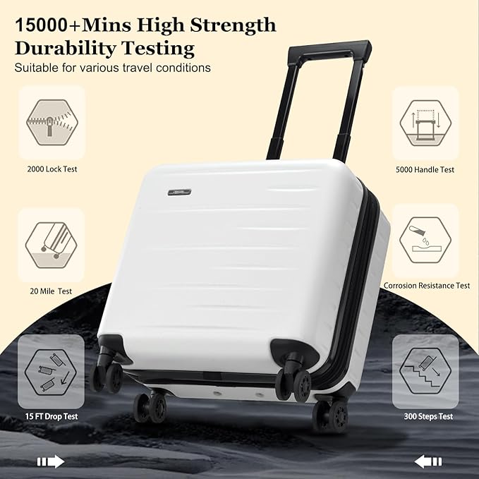 16 Inch Carry On Luggage Airline Approved, Expandable Lightweight ABS+PC Hard - Image 6