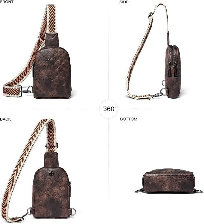 7L Sling Bag for Women Men Leather Small Sling Backpack Daypack Anti Theft - Image 6