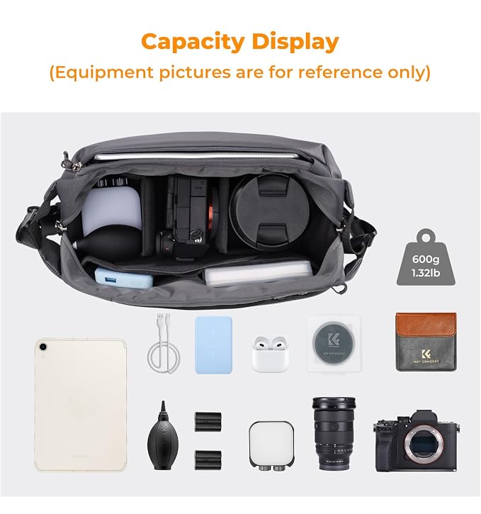 K&F Concept 2 in 1 Sling Bag Everyday Shoulder Bag & Multifunction Photography - Image 2