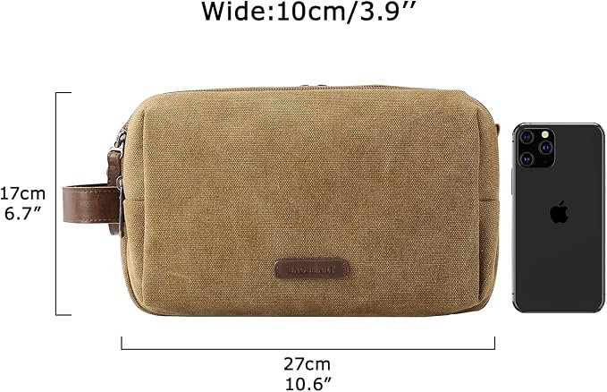 BAGSMART Toiletry Bag for Men, Canvas Travel Toiletry Organizer Dopp Kit - Image 6