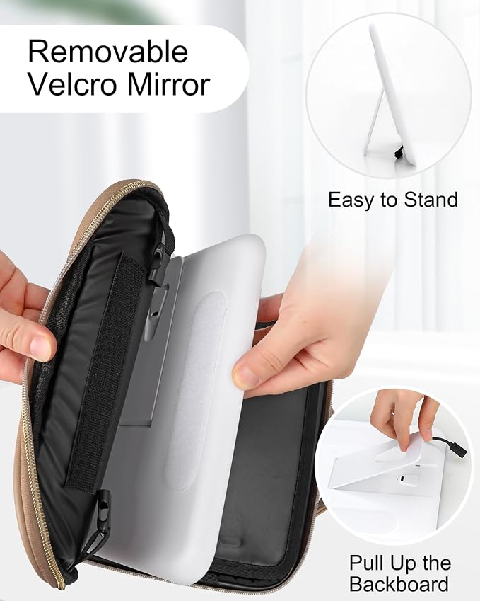 Relavel Makeup Bag with Light Up Mirror, Makeup Case Travel Cosmetic Bags Brush - Image 2