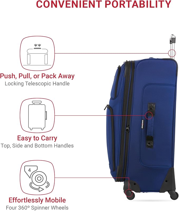 SwissGear Sion Softside Expandable Luggage, Checked-Large 29-Inch - Image 2