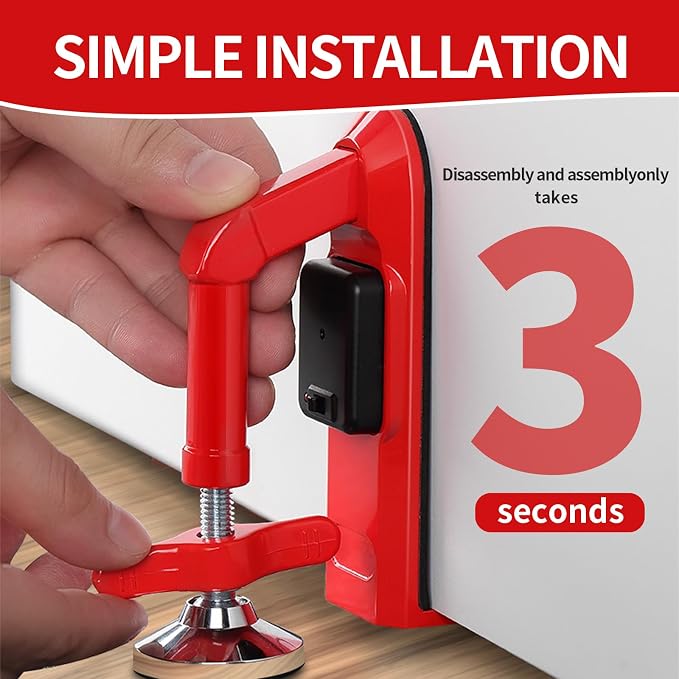 Portable Alarm Door Stopper, Security Travel Anti-Theft Blocker - Image 6