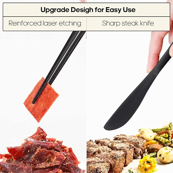 Travel Utensils with Case, Quatish Portable Silverware Set - Image 3