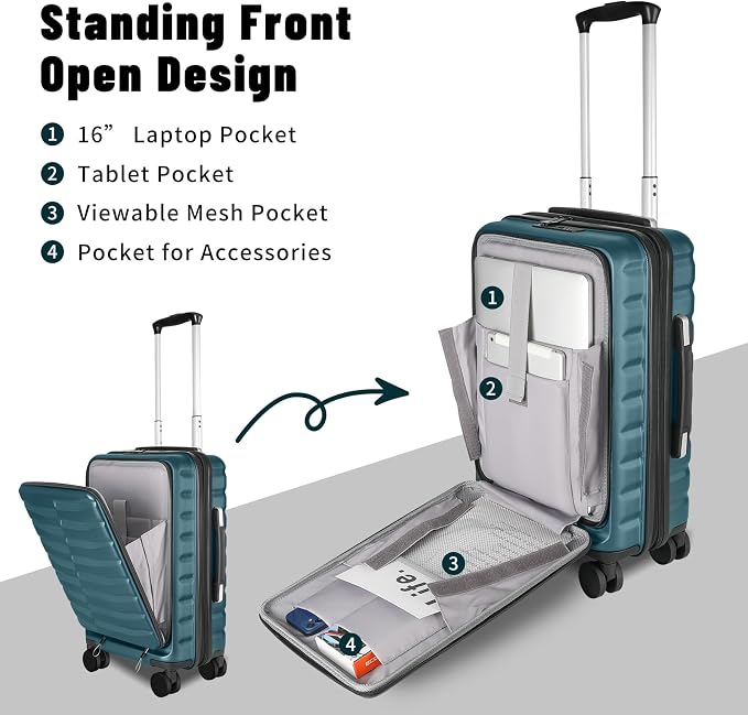 22×14×9 Airline Approved Carry On Expandable Luggage - Image 5