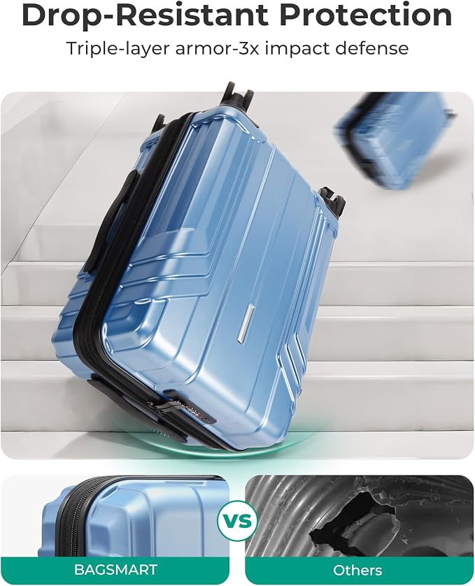 BAGSMART Expandable Carry On Luggage 22x14x9 Airline Approved, 1OO% PC - Image 6