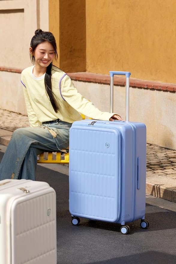 aji Expandable Top Open 26 Inch Checked Luggage - Image 2