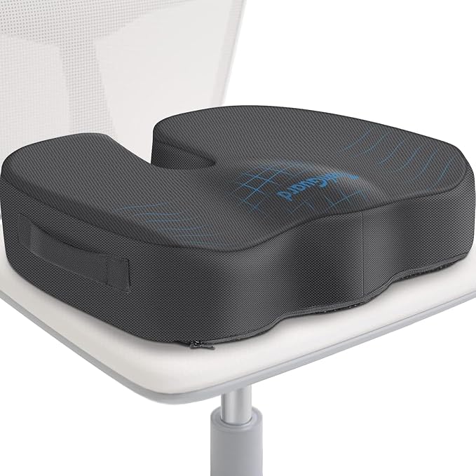 TushGuard Seat Cushion for Office Chair Memory Foam Non-Slip Cushion Back by TushGuard