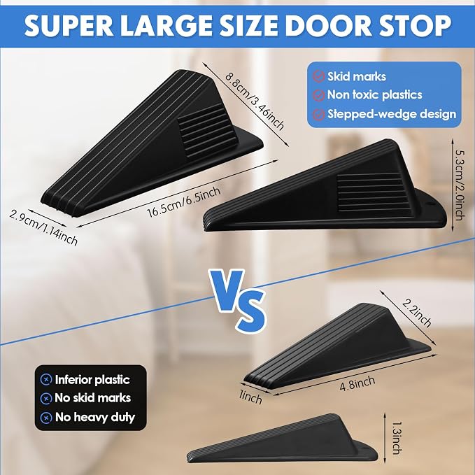 Frienda 2 Pcs Jumbo Door Stoppers Heavy Duty Door Stopper Tall up to 2inch Tall - Image 2