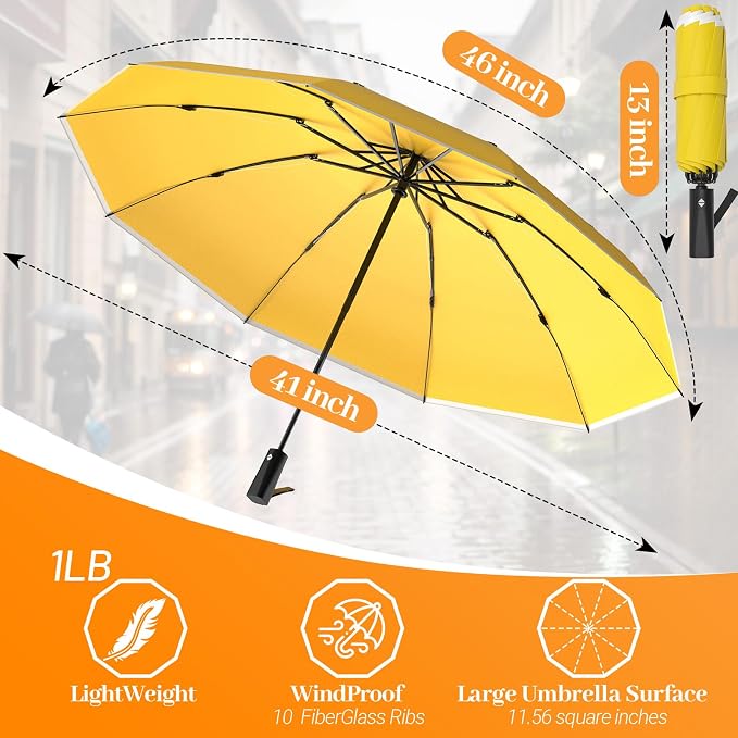 Travel Umbrella Superior, Beautiful & Compact, Large Strong but Light Portable - Image 2