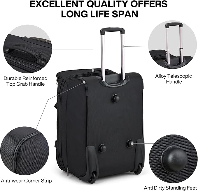 Hanke Large Expandable checked Luggage Suitcases - Image 8