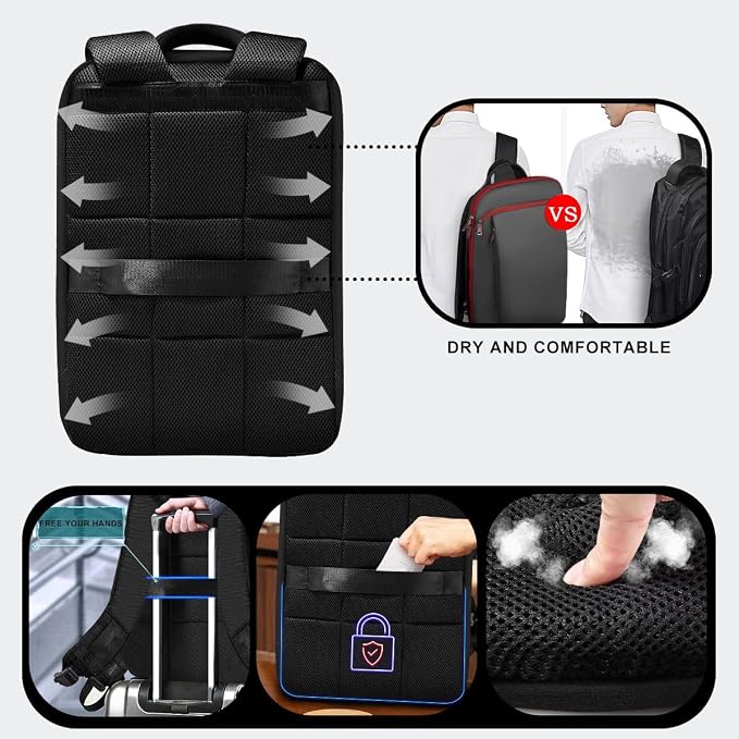 ZINMARK Slim Expandable 15 15.6 16 Inch Laptop Backpack Anti Theft Travel - Image 5