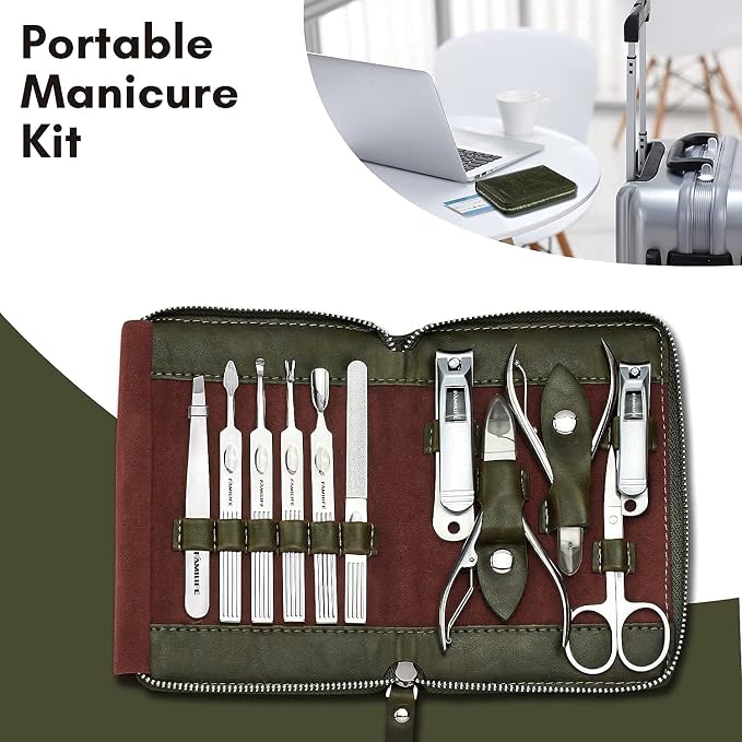 FAMILIFE Manicure Set, Professional Manicure Kit Nail Clippers Set 11 in 1 - Image 8