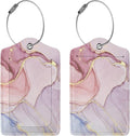 2 Pack Pink Gold Marble Luggage Tags by Vridoyt
