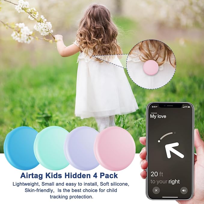 Compatible for Air Tags-4 Pack Apple Kids Hidden, for Air Tag Holder Kid - Image 3
