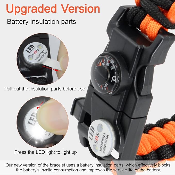 20 in 1 Survival Paracord Bracelet Adjustable Gear Kit - Image 6