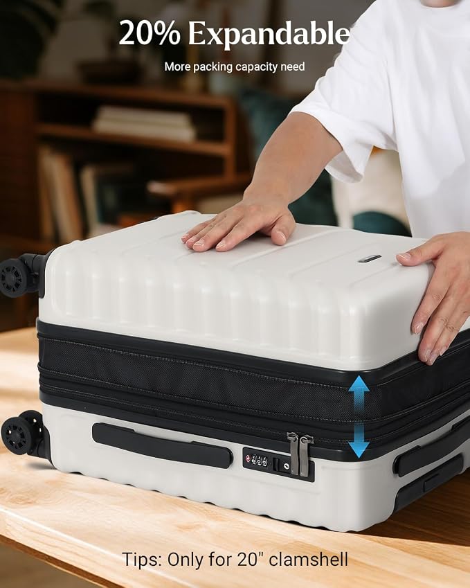Luggage Sets 2 Pieces, 20/28 Inch PC Hardshell Suitcase - Image 5