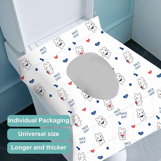 50 Pack Toilet Seat Covers Disposable, Portable Toilet Seat Cover - Image 4