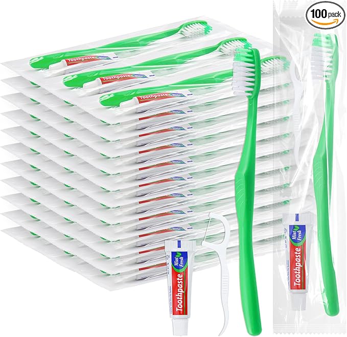 Disposable Toothbrushes with Toothpaste and Floss by HAIFOTRVA