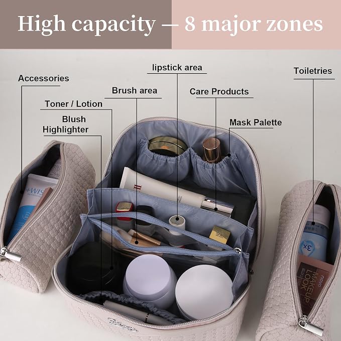 BOYATU Travel Makeup Bags for Women: Large Makeup Organizer - Image 3