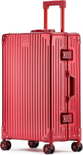 Metal All Aluminum Carry-on Luggage TSA Customs Lock Zipperless Silent Rotary by XZSP+AISU