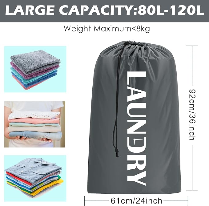 Sylfairy Laundry bags, 2 Pack Travel Laundry Bag - Image 6