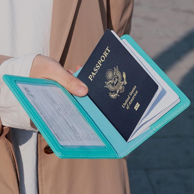 TIGARI Passport Holder for Travel Women Men, PU Leather Passport Wallet Cover - Image 3