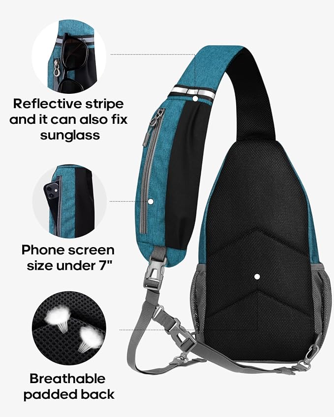 WATERFLY Crossbody Sling Backpack Sling Bag Travel Hiking Chest Bag Daypack - Image 4